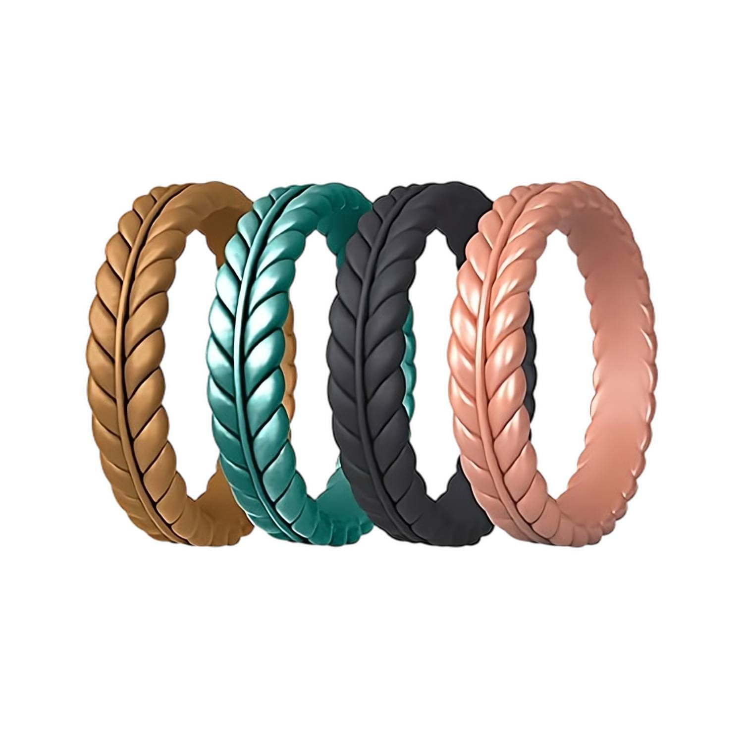 ROQ Women's Silicone Rings – Women’s Silicone Wedding Band & Rubber Engagement Ring for Women - Breathable Comfort Fit Jewelry Gift, Promise Ring for