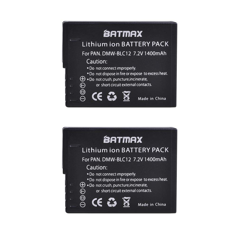 DSTE 2PCS DMW-BLC12E DMW-BLC12PP batterie et chargeur compatible avec Panasonic Lumix DMC-G5 DMC-G6 DMC-G7 DMC-GH2 DMC-FZ200 DMC-FZ1000