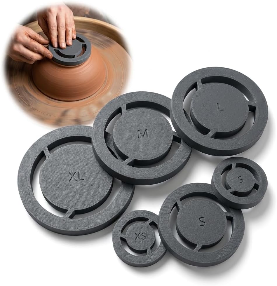Sttlejura Pottery Foot Ring Tool Set, Clay Base Centering Guide for Bowls, Cups, Mugs, Plates and Wheel Projects