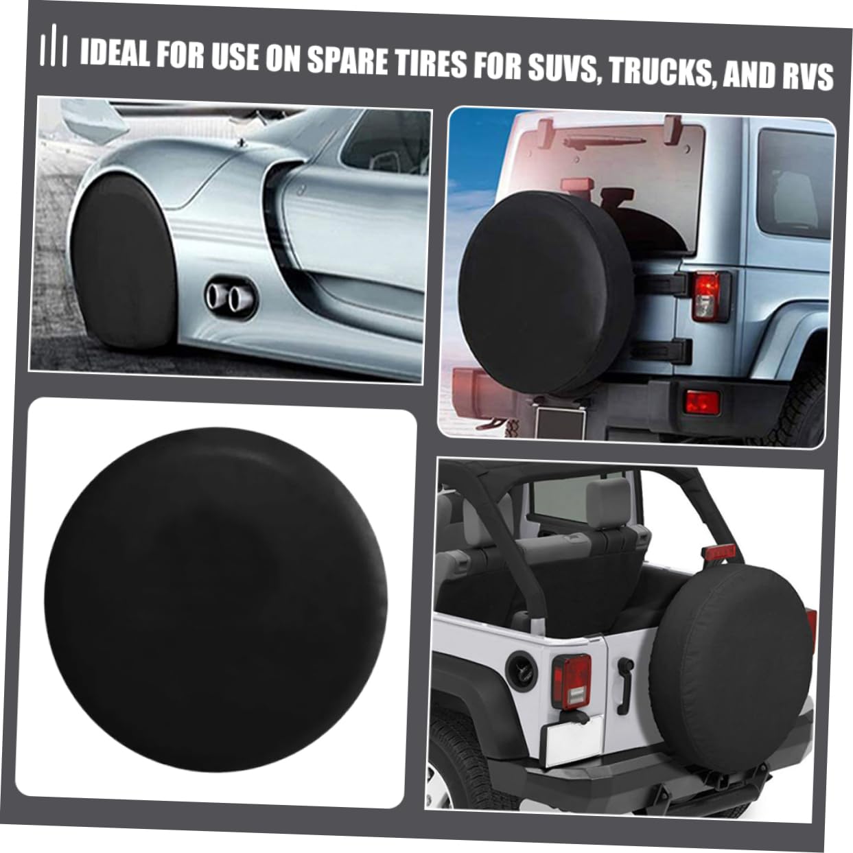 PartyKindom 2piezas Fundas para Neumáticos De Coche De Repuesto Cubiertas Protectoras De PVC para Neumáticos para Camping y Autocaravanas