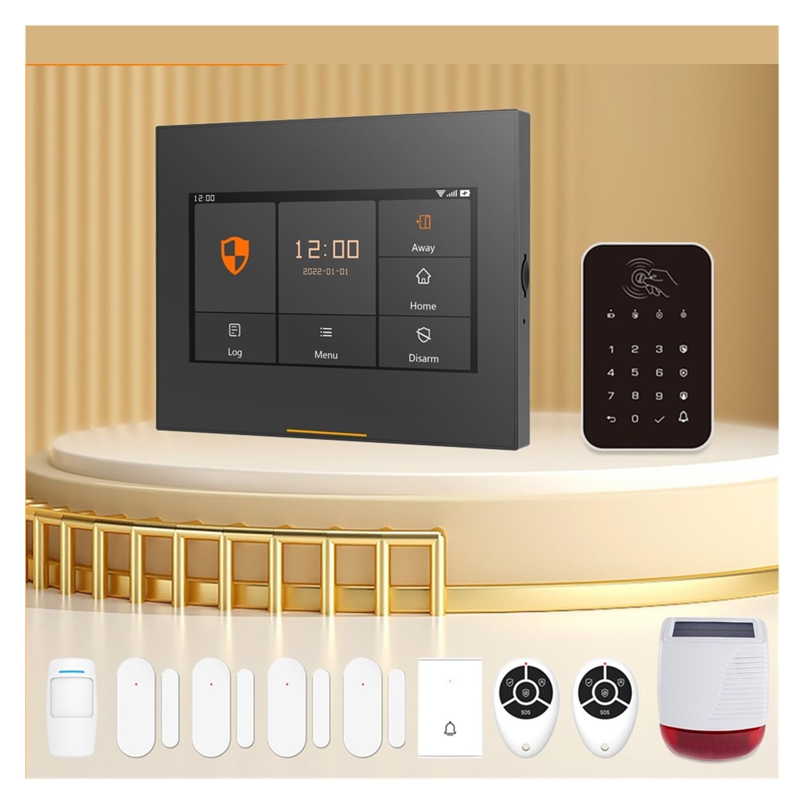 Sistemas Alarma Hogar De Alarma Seguridad Antirrobo For El Hogar Inalámbrico WiFi gsm Full HD Touch con La Interfaz Usuario Más Nueva(Set-L 5-8 Kit)