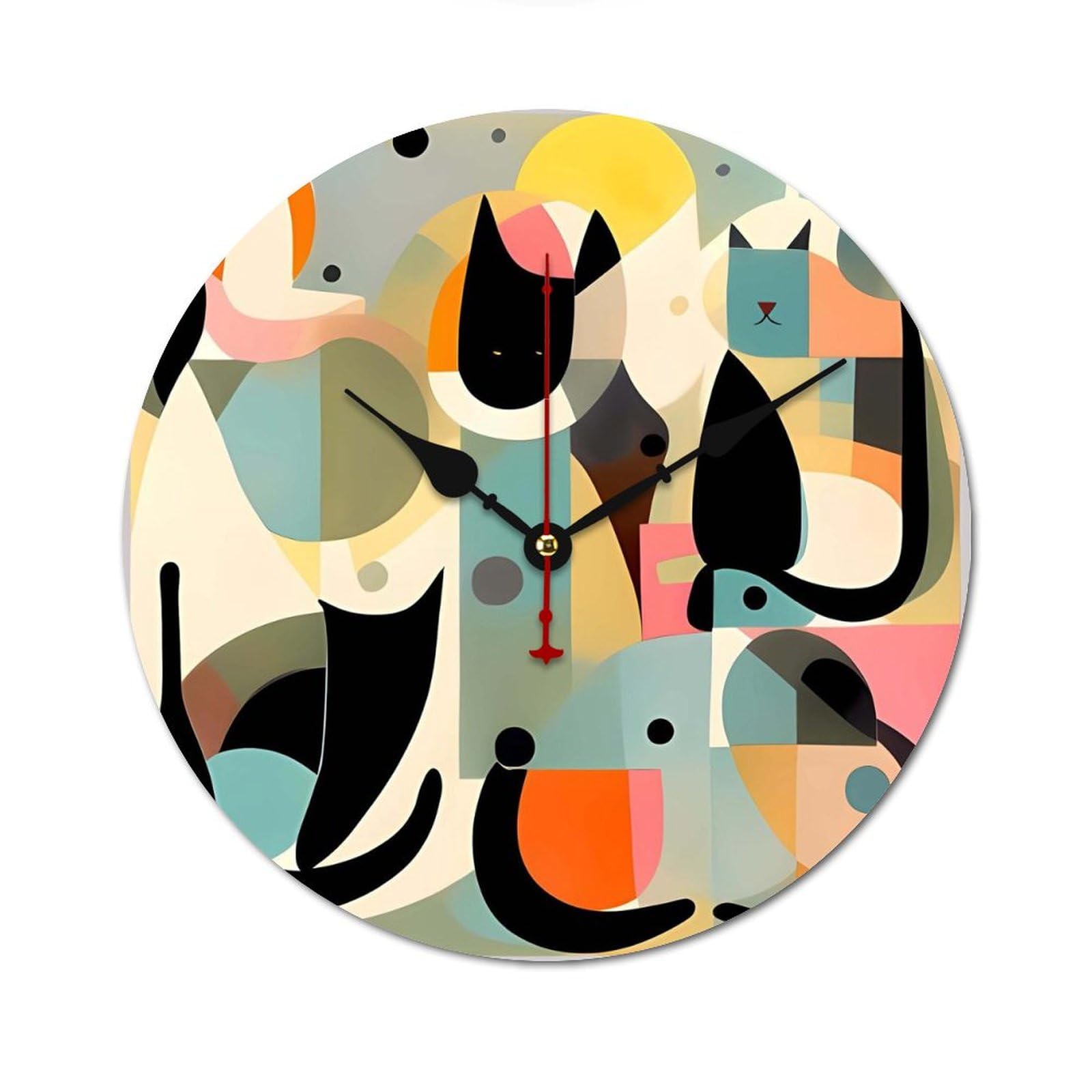Horloges murales rondes sans cadre style vintage bois et moderne