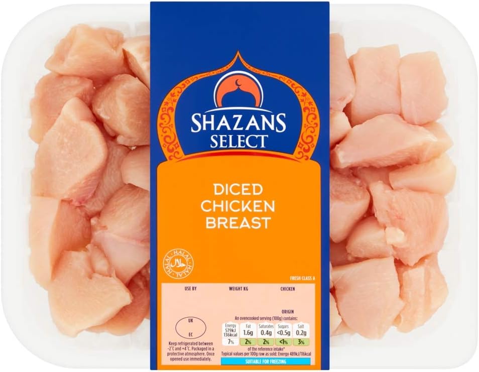 Shazans Select Diced Chicken Breast, 450g