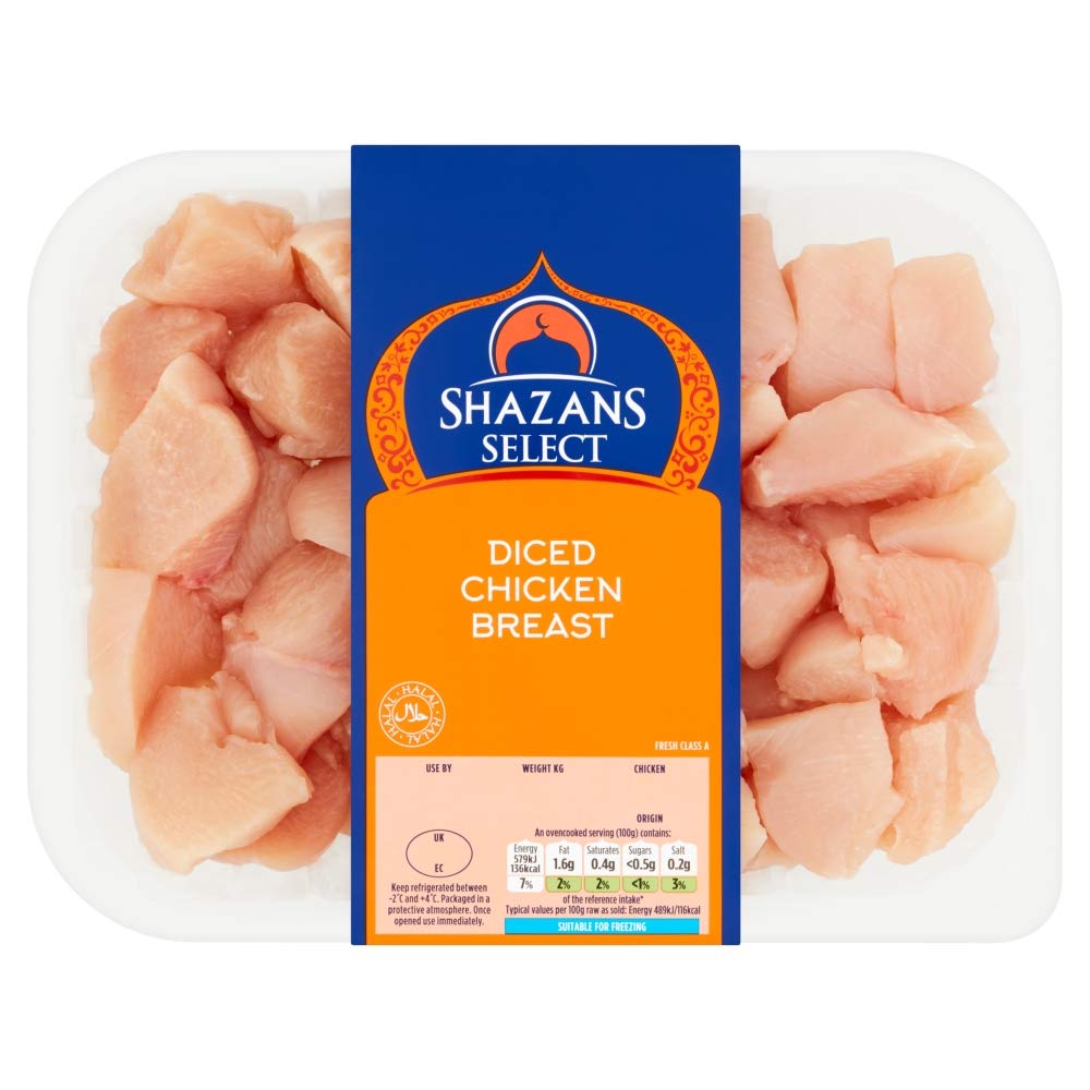 Shazans Select Diced Chicken Breast, 450g