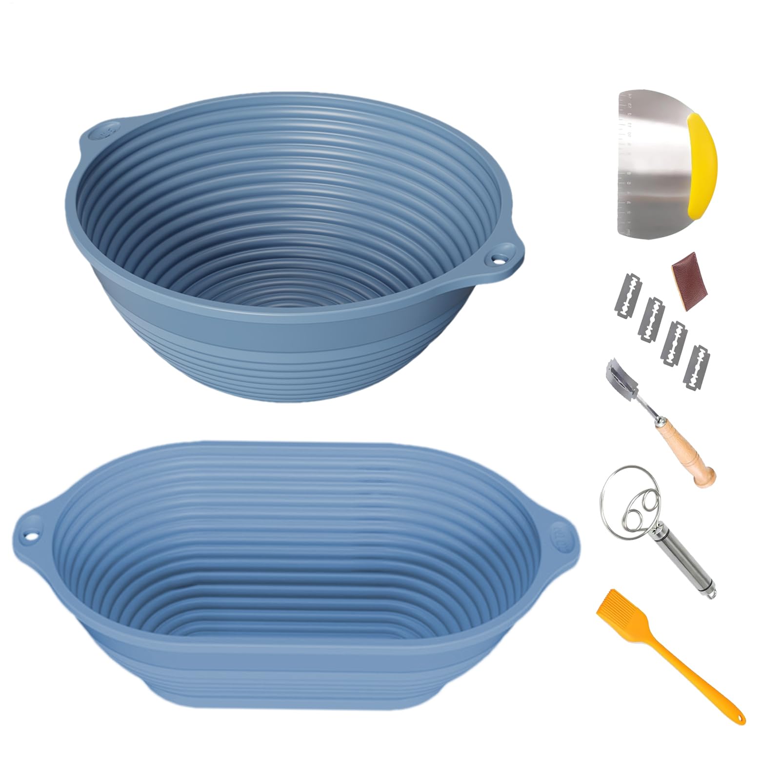 Set para hornear en casa con cesta de silicona para masa