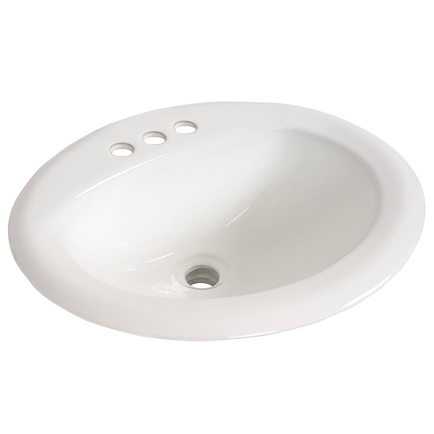 Sinai ×2 MSI White 21 in. X 18 in. Oval Porcelain Overmount Vanity