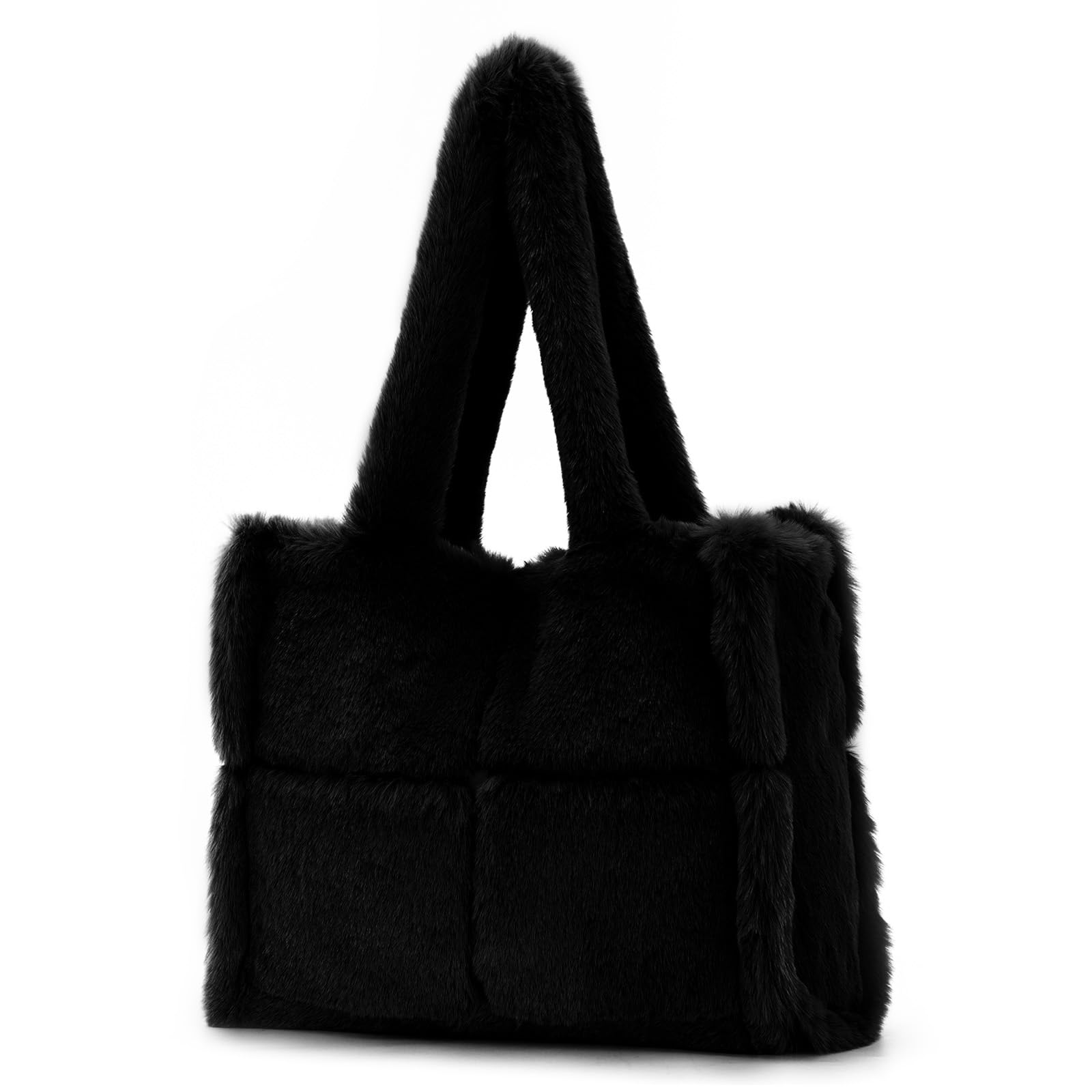 EVEOUT Weiche Plüsch Schultertasche für Damen Winter Kunstpe