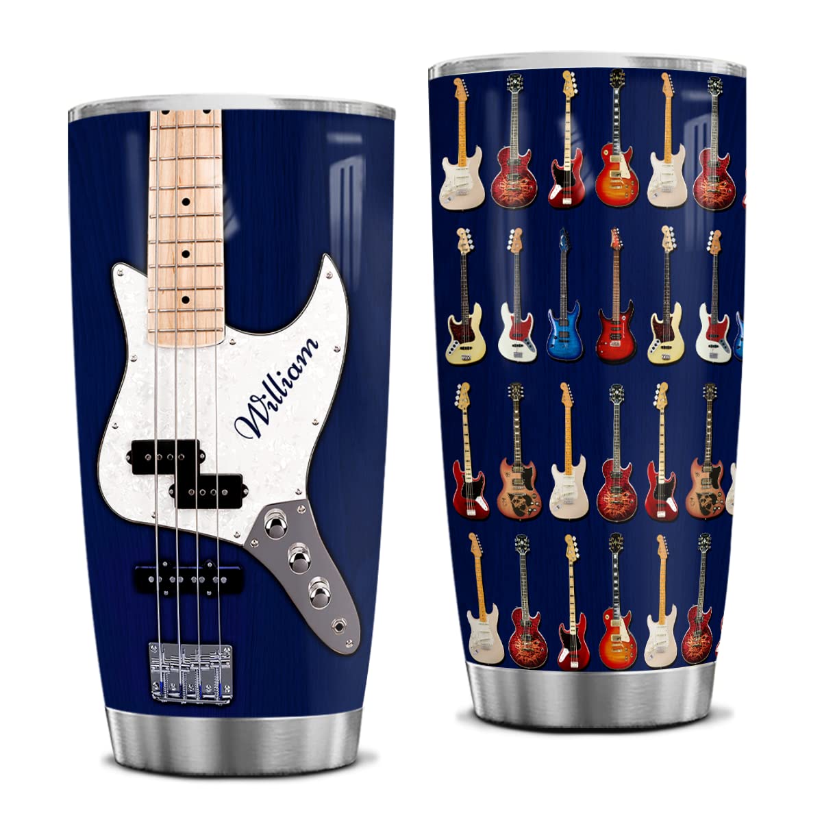 wowcugi Guitar Gifts Personalized Electric Guitar Tumbler Guitarist Tumblers Stainless Steel 20oz 30oz Coffee Cups For Men Women Musician Lovers