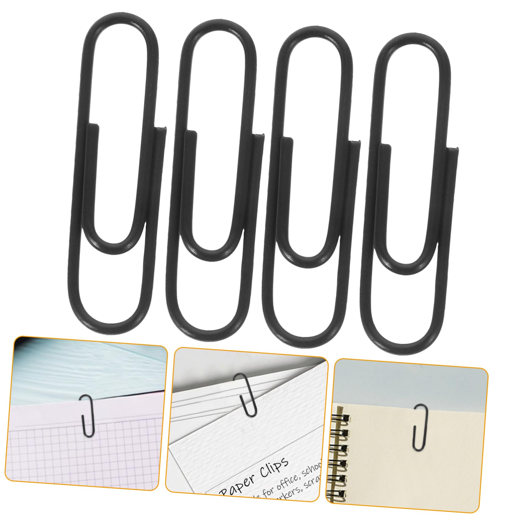HOMSFOU 5 Sätze Paperclip Briefpapier Dokumentclips kleine Büroklammer Binder Büroklammer Büroklammern für Papierkram Büroklammern für Dokumente Dateiclips Plastik Black