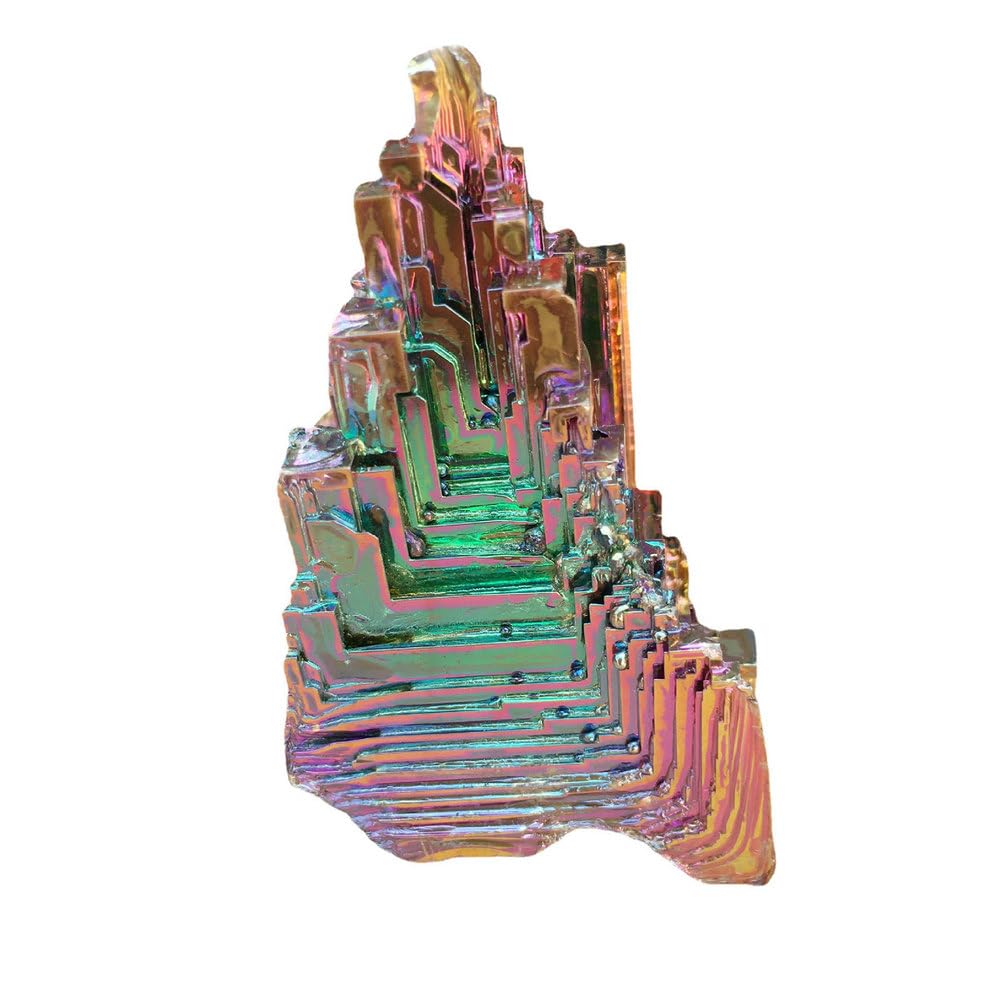 ITCLEYMDZV Bismuth Crystal Irregular Stone Rainbow Aura Quartz Cluster Collection Wicca Rock Decoration Science Classroom Specimens,150~180g