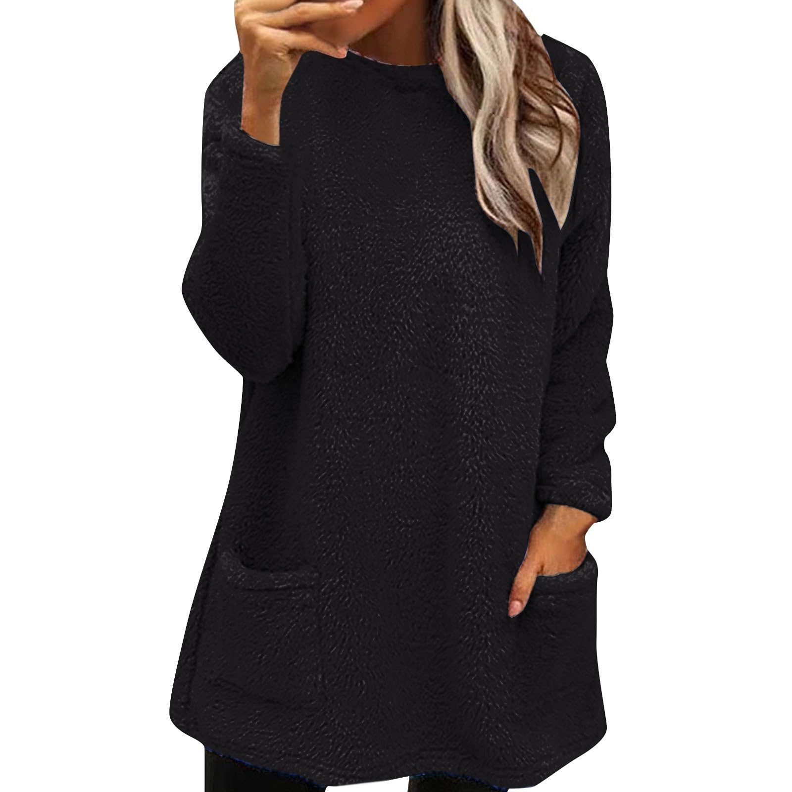 Sweatshirts for Women Comfort for Anxiety Long Sleeve Round Neck Warm Cute Long Winter Tops S-3XL