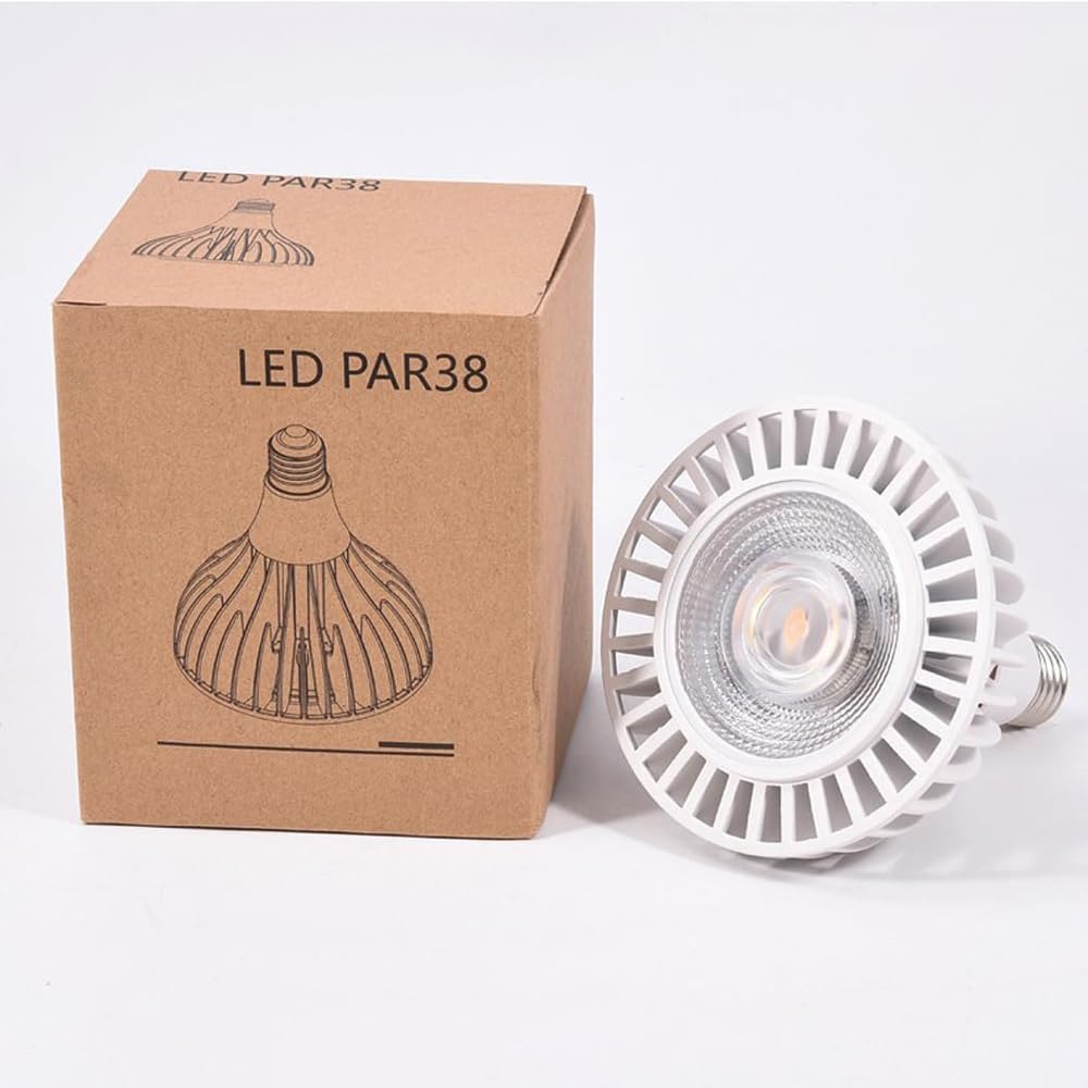 Paquete de 4 bombillas LED PAR38 para luces de inundación, bombilla regulable COB de 40W (equivalente a 300W) Foco ultrabrillante de 4000LM, base E26/E27, 10% - 100% de ajuste de brillo