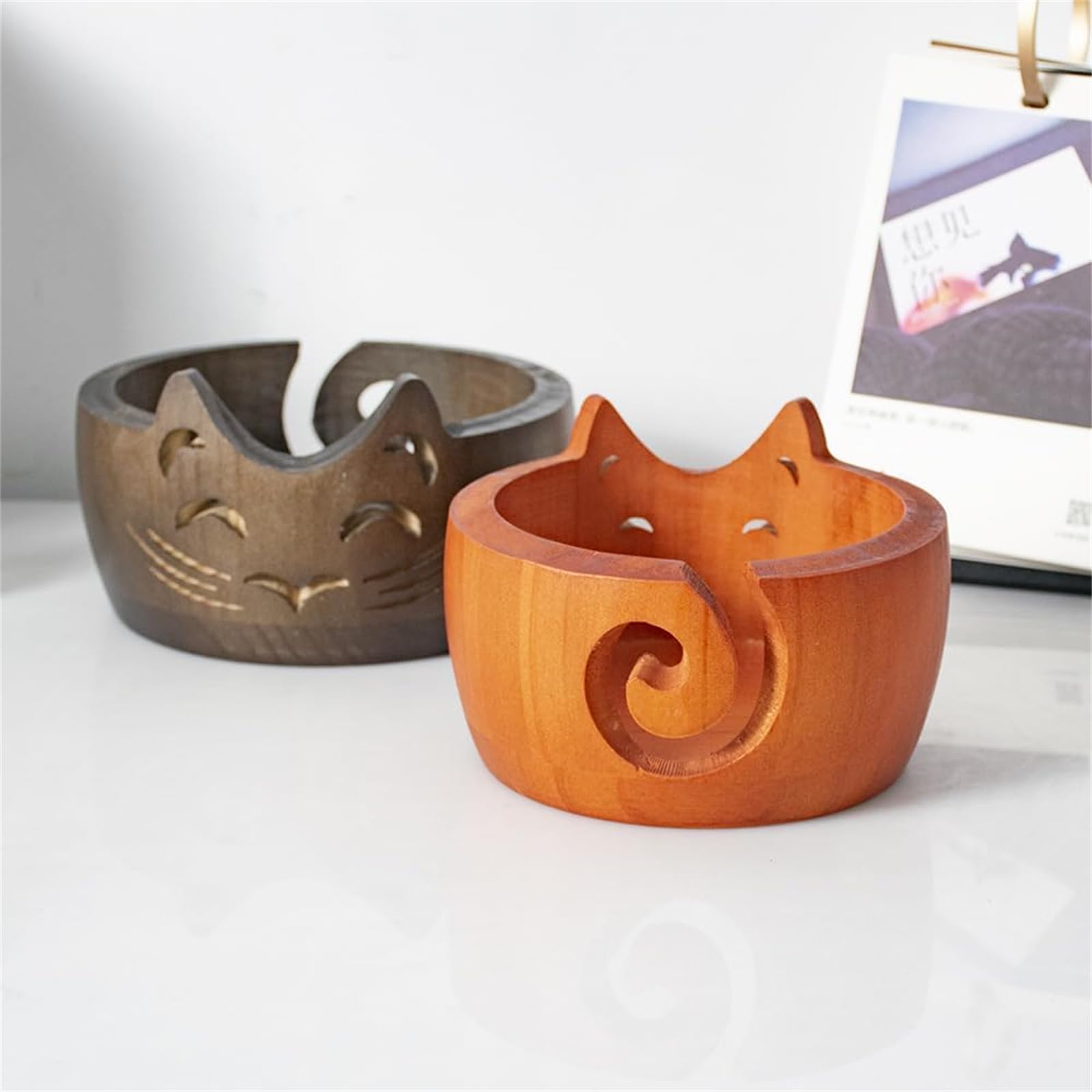 3D Printed Cat Yarn Storage Bowl | Dreamy Sleeping Cat Design For Crocheting & Knitting Organization 3 thumbnail image