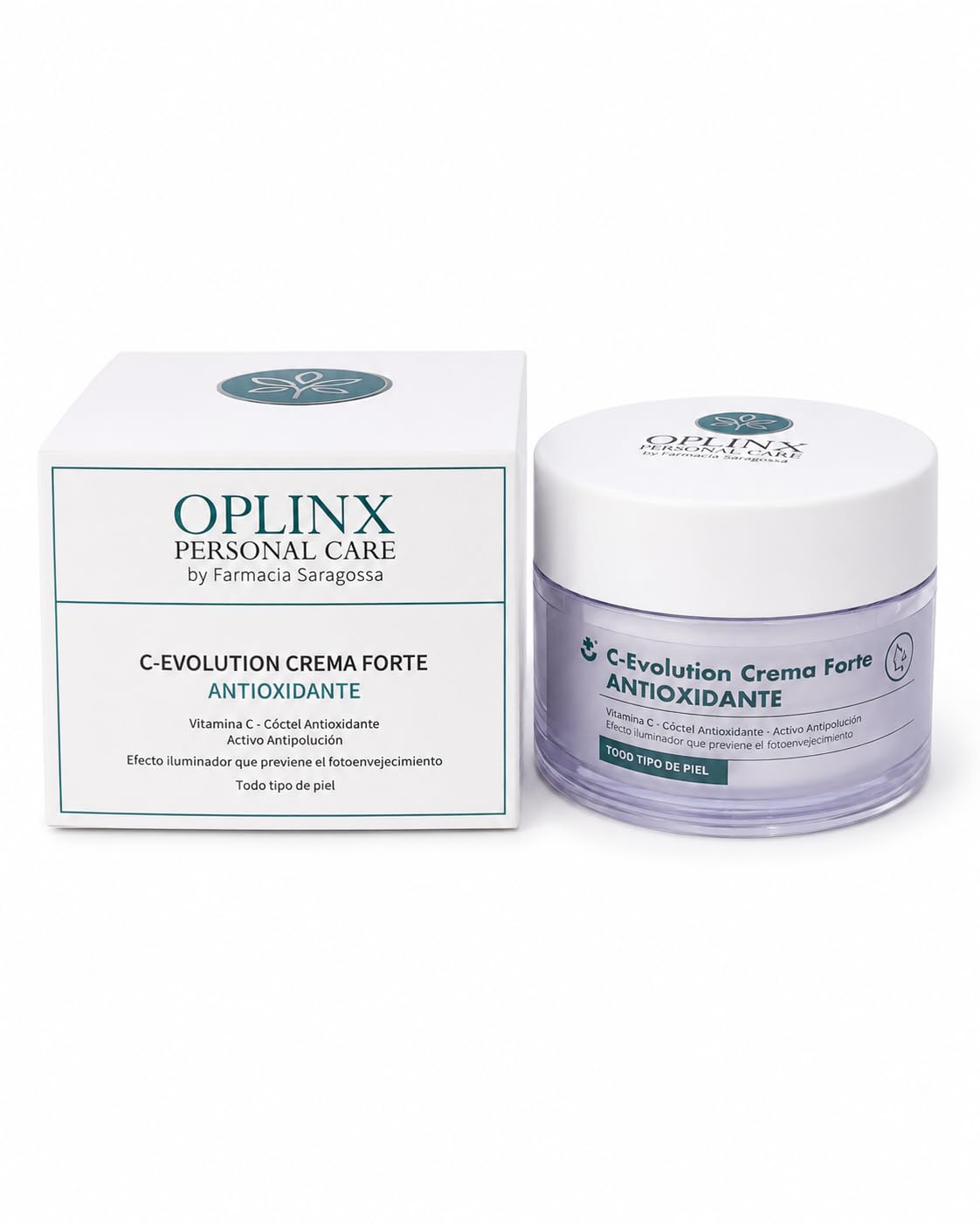 OPLINX C-Evolution Crema Forte Antioxidante, Vitamina C, Activo Antipolución, Todo Tipo de Piel