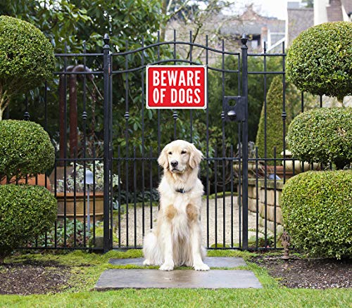 Warnschilder für Zauntore, aus Aluminium, 25,4 x 17,8 cm, für Innen- und Außenbereich, kein Verblassen, wetterfest, langlebig, rote Tinte - Image 8
