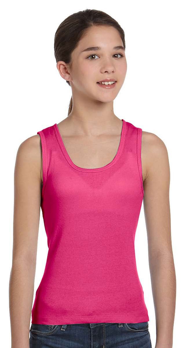 Bella Girl Ringspun Cotton Fitted Cut Rib Tank. B9080