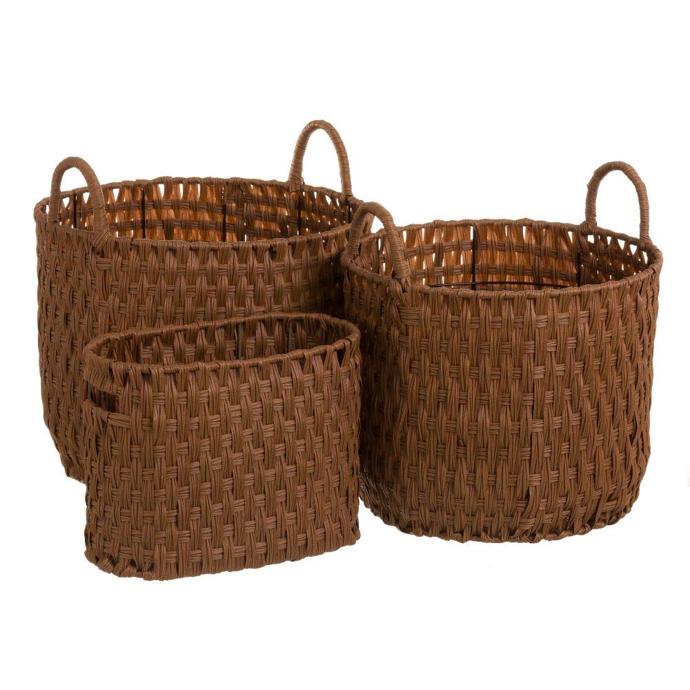 Set deux panières et un porte-revue paniers rangement design bohème