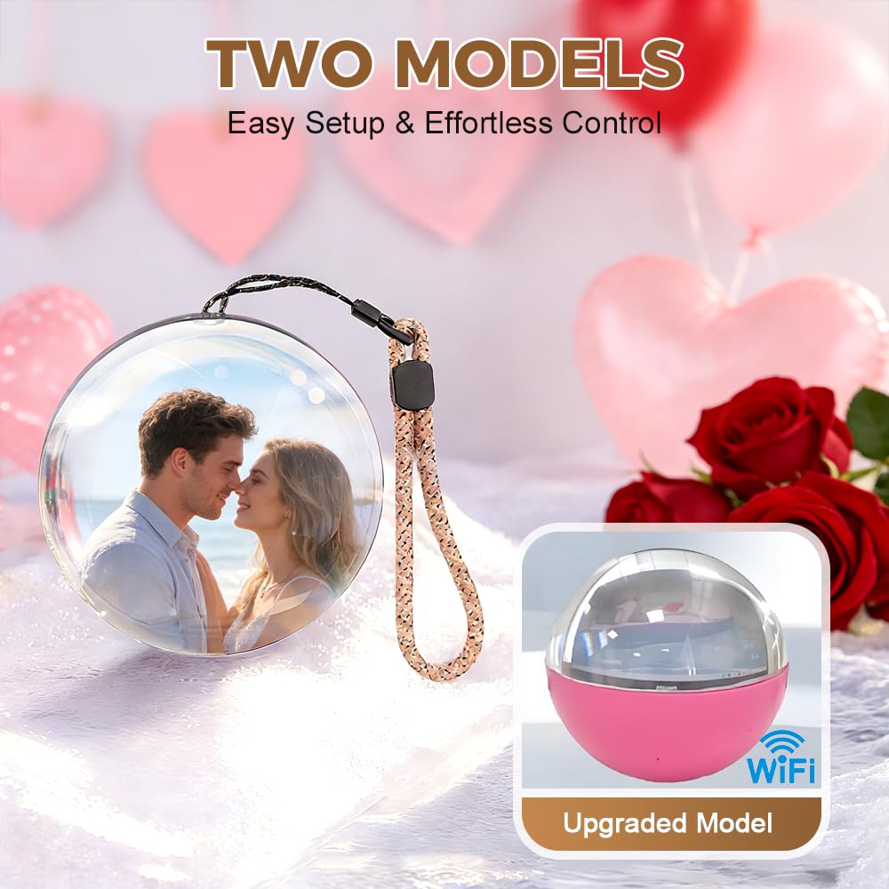Lámpara de esfera de memoria de Navidad 2026, lámpara de esfera de cristal de 2.7 pulgadas, reproductor de video, lámpara de orbe de memoria, videos y fotos personalizados, regalo de video para