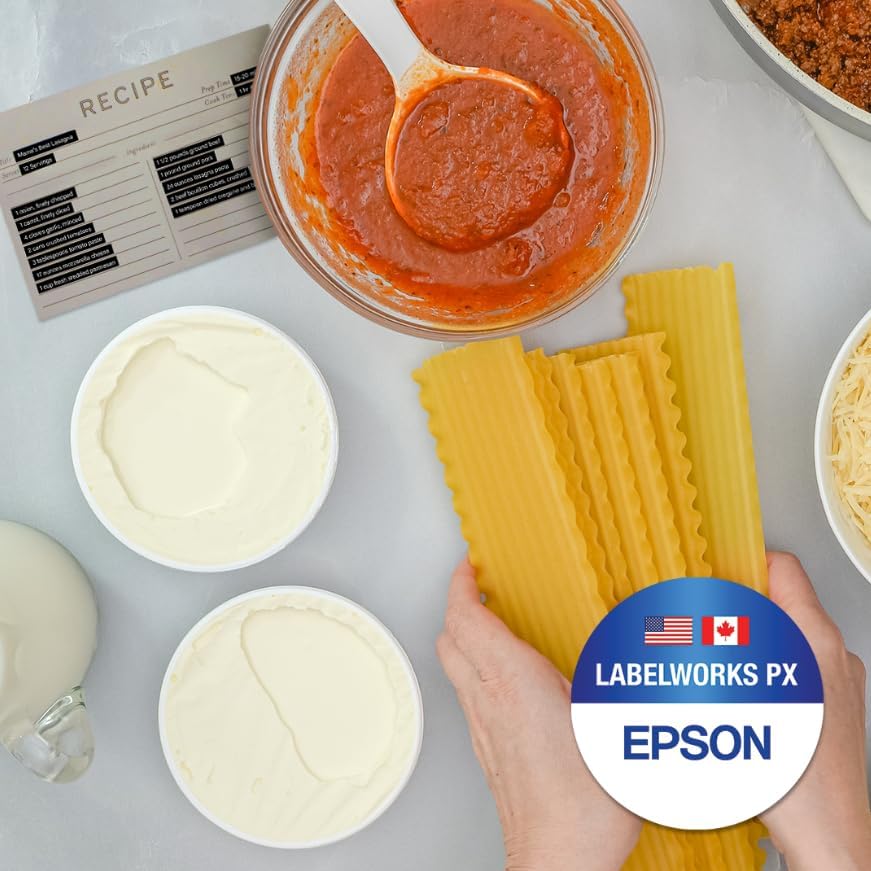 Epson LABELWORKS 218WMBPX Genuine PET (Polyester) Tape Cartridge - White on Matte Black Designer Craft Label Maker Tape - 3/4" (18MM) Wide, 26' - Image 3