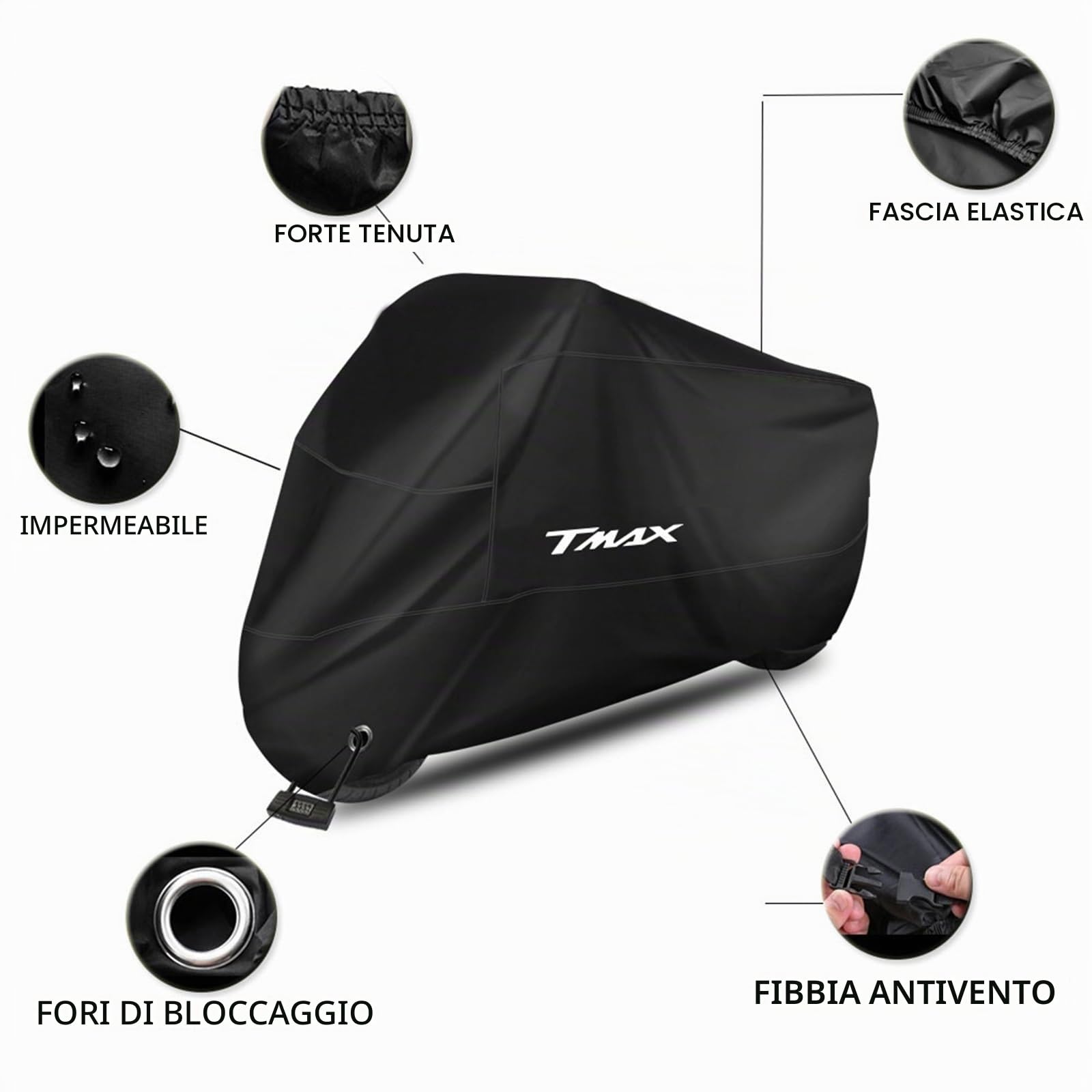 Per Yamaha T-Max 500 TMAX 560 Telo Coprimoto Protezione UV Antipolvere Antineve Impermeabile Antipioggia Per Moto Da Esterno
