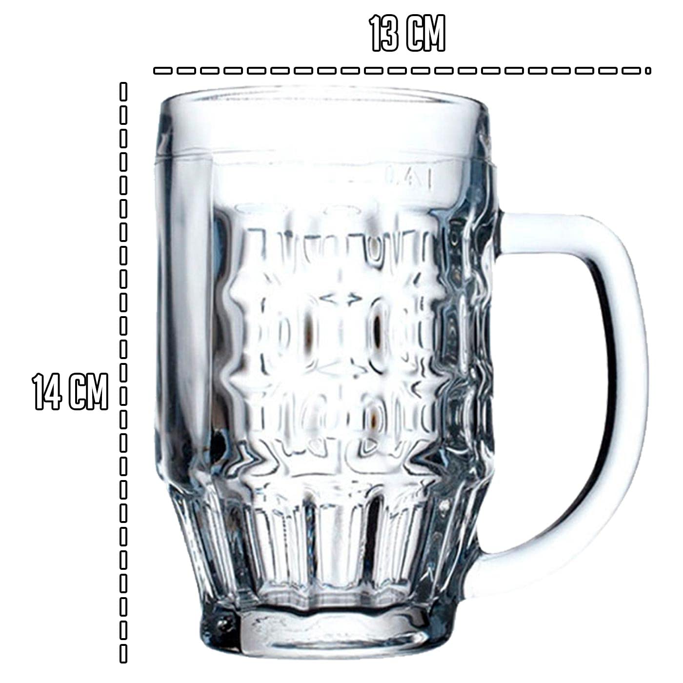 Tradineur Set 6 Bicchieri In Vetro Sorgun - Capacità 380 Ml - Base Spessa E Lavastoviglie - 2
