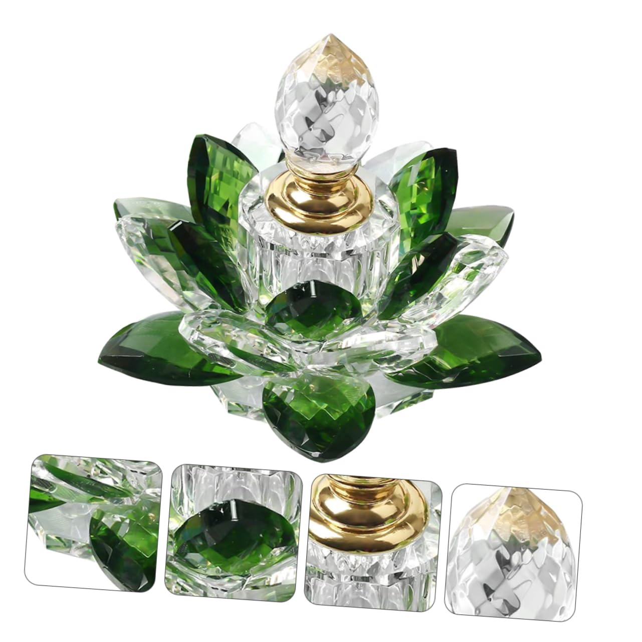 HOMSFOU 1stk Lotus Parfüm Flasche Parfümflaschen Aus Glas Parfüm Flaschen Vintage-parfümflaschen Parfümflaschen Leer Dekorativ Glasflasche Kleine Terrarien Füllung Weißer Kristall Spender