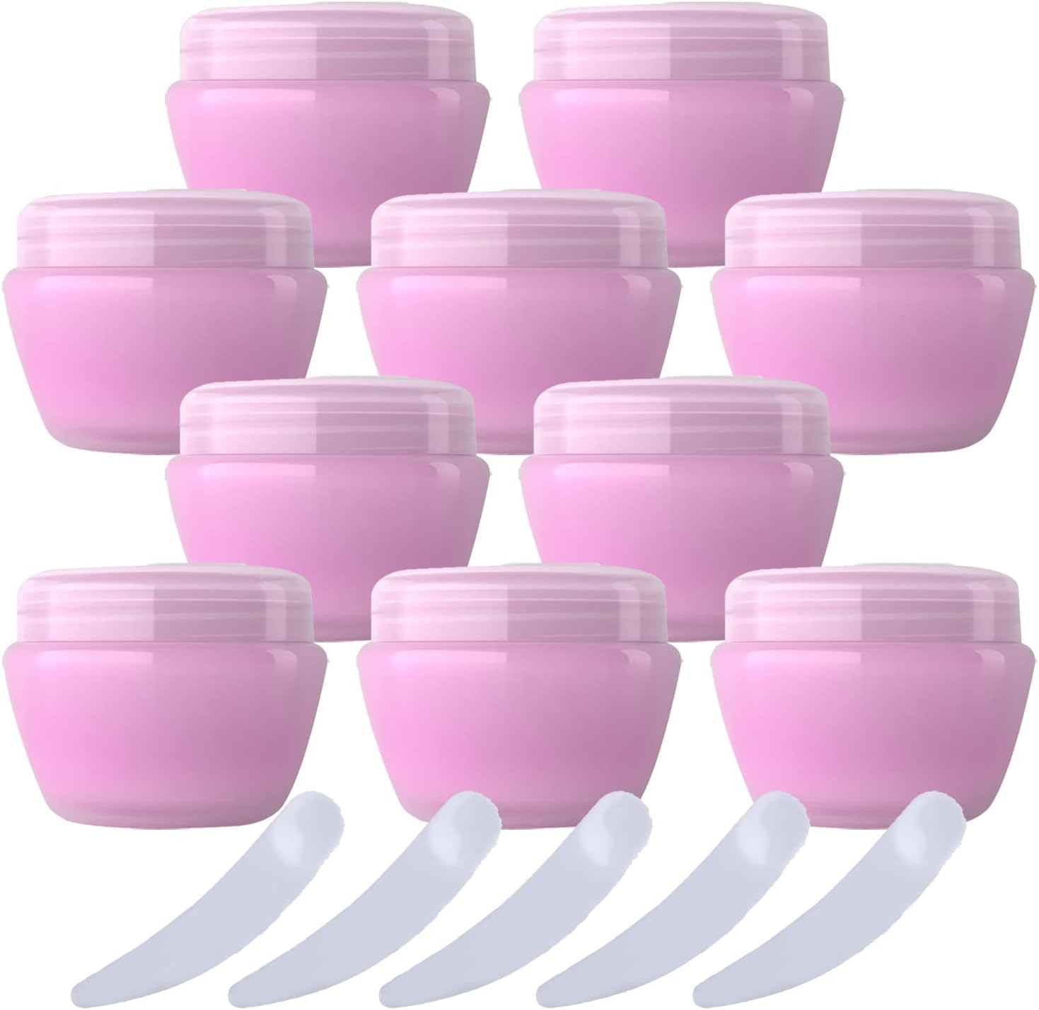 FLYIODFCXV cosmetic jar, Pack of 20,Plastic Cream Jars Cosmetic Pots, Mushroom Shape Containers Storage Pot for Travel(Pink,30ml)