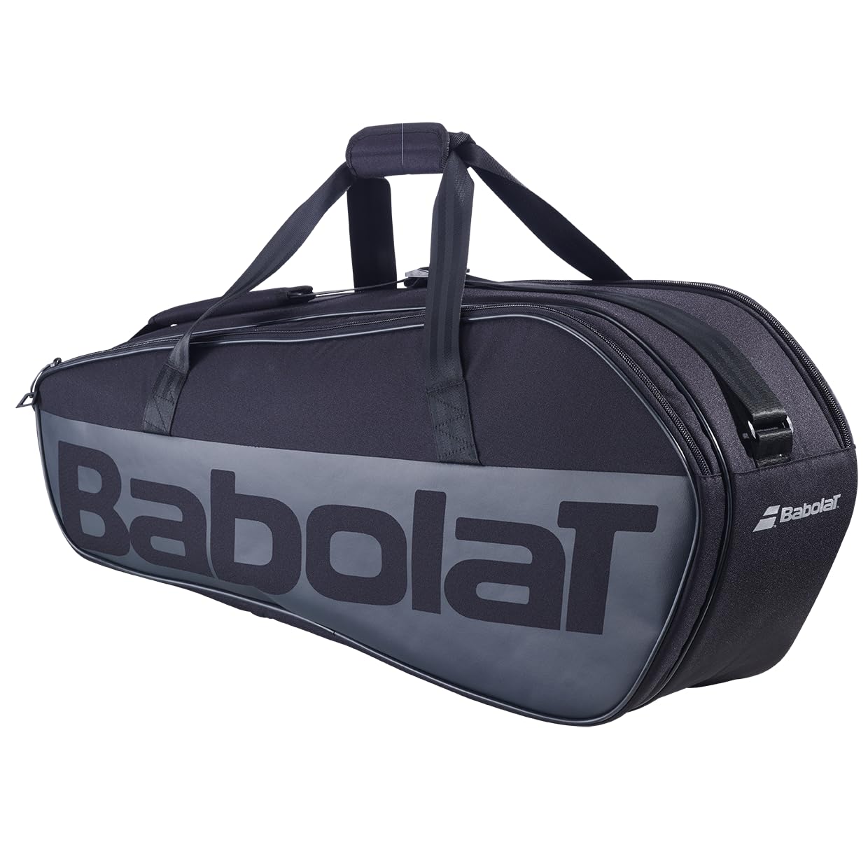 Babolat, Bolsa de Deporte Modelo Cross Court, 40 litros, Negro, 2 Compartimentos Principales, Bolsillos para Accesorios, Transporte Trasero, Material Ultra Resistente y Repelente para 6 Raquetas