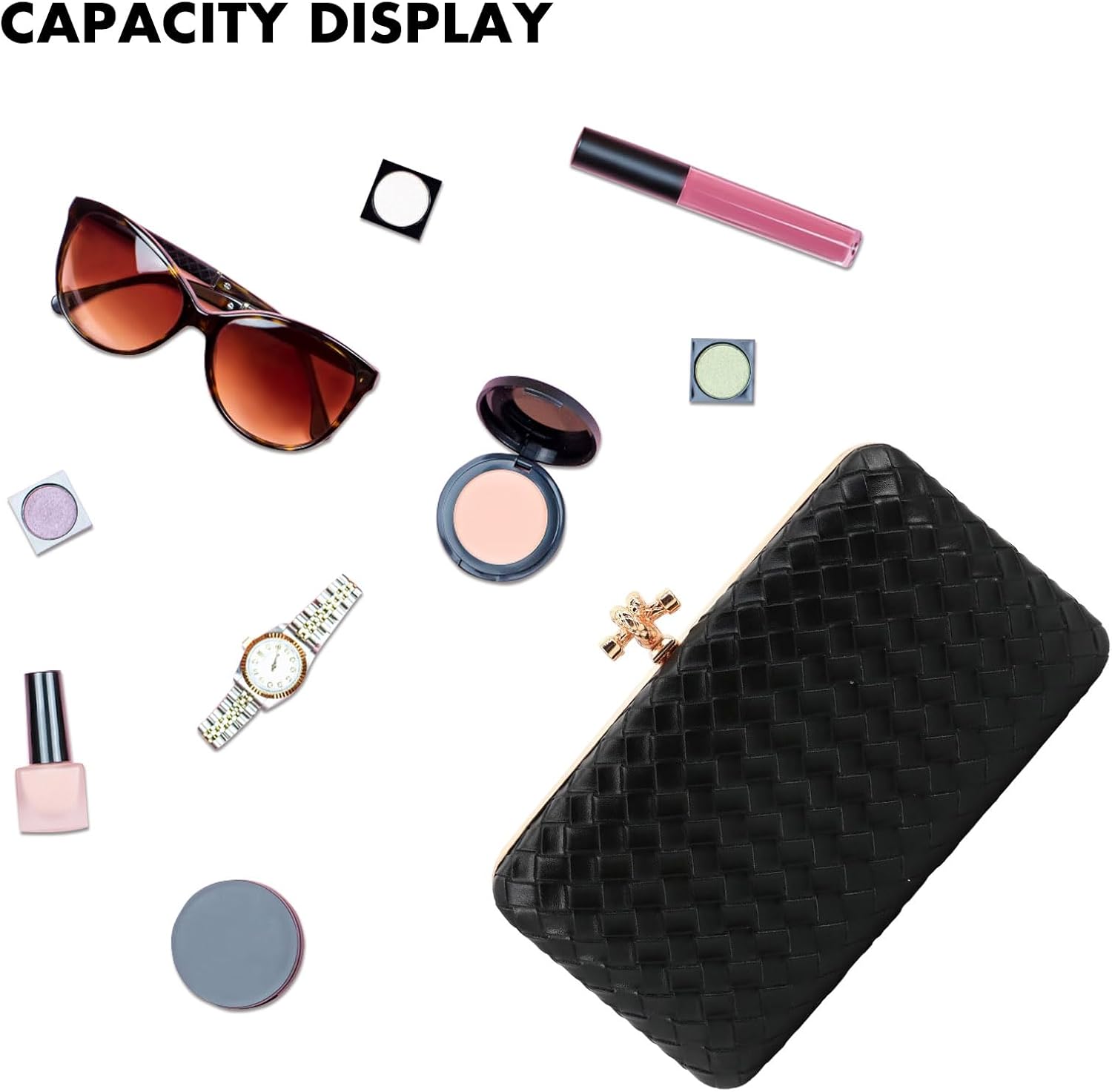 Clutch Purse for Women, Evening Bag with Removable Chain Strap Elegant Handbag for Wedding/Prom/Cocktail/Party - Image 6