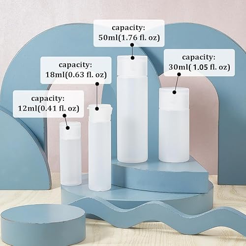 Miniatura 5 de BENECREAT Paquete de 10 botellas de plástico pequeñas de 0.4 fl oz con tapa abatible, botellas de viaje rellenables vacías para maquillaje,