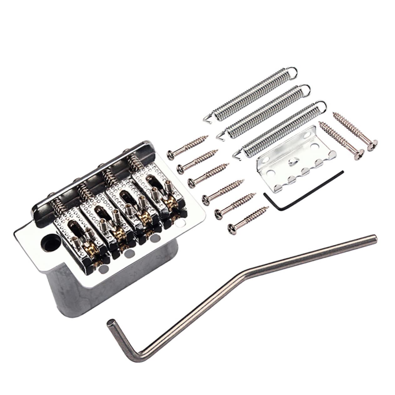 Toyvian 4 struny instrumentów muzycznych instrumenty muzyczne metal srebro kolodialne akcesoria gitarowe srebrne akcesoria gitarowe akcesoria śrubowe siodełko most