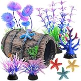 MQACPUPY 9Pcs Tank Accessories for Beta Fish, Medium & Small Decorations, Goldfish Tank Decor