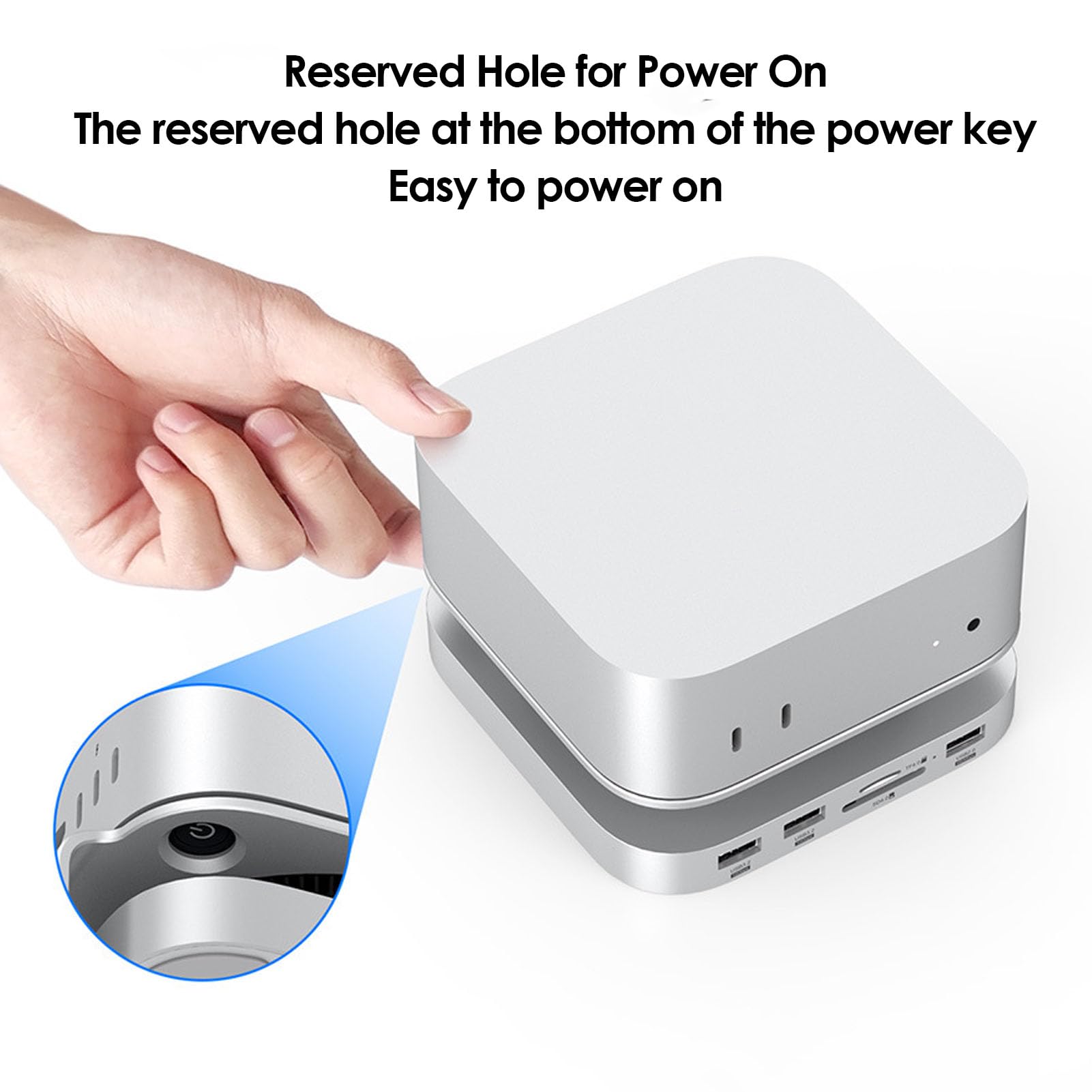 Cocoarm Stacja Dokująca Pasująca do Metalowej Stacji Dokującej M4 do Komputera Stacjonarnego z obudową NVMe o Pojemności 8 TB, 2 Gniazdami Kart USB A 10 Gb/s i Zasilaniem USB C Konfiguracji w Biurze