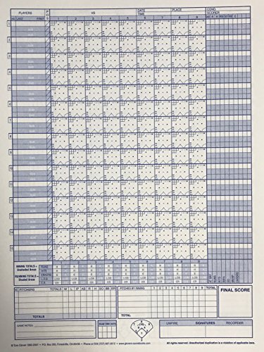 Glovers Baseball/Softball 24 Game Scorebook #TOP1