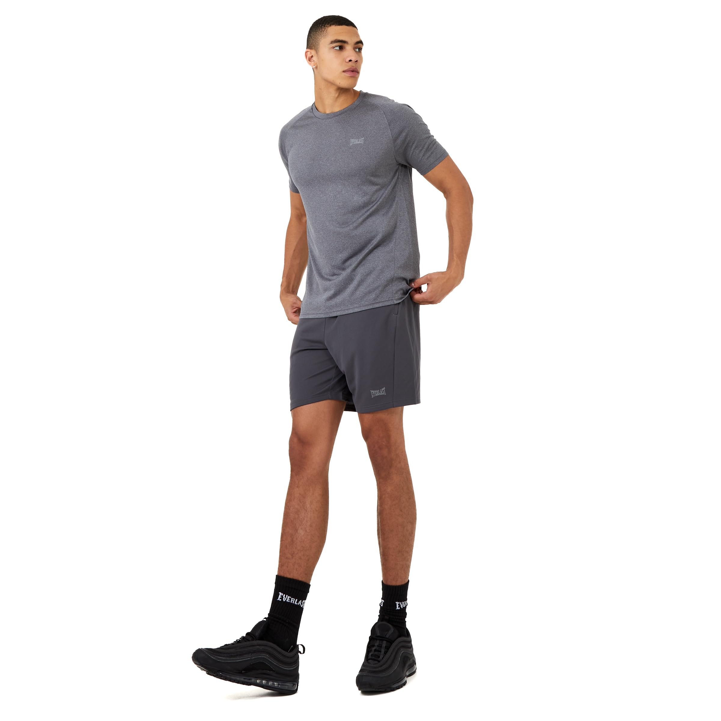 Everlast Camiseta ligera de poliéster con cuello redondo para hombre, color azul marino