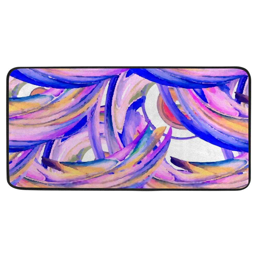 Tapis de cuisine abstrait aquarelle 100x50cm antidérapant