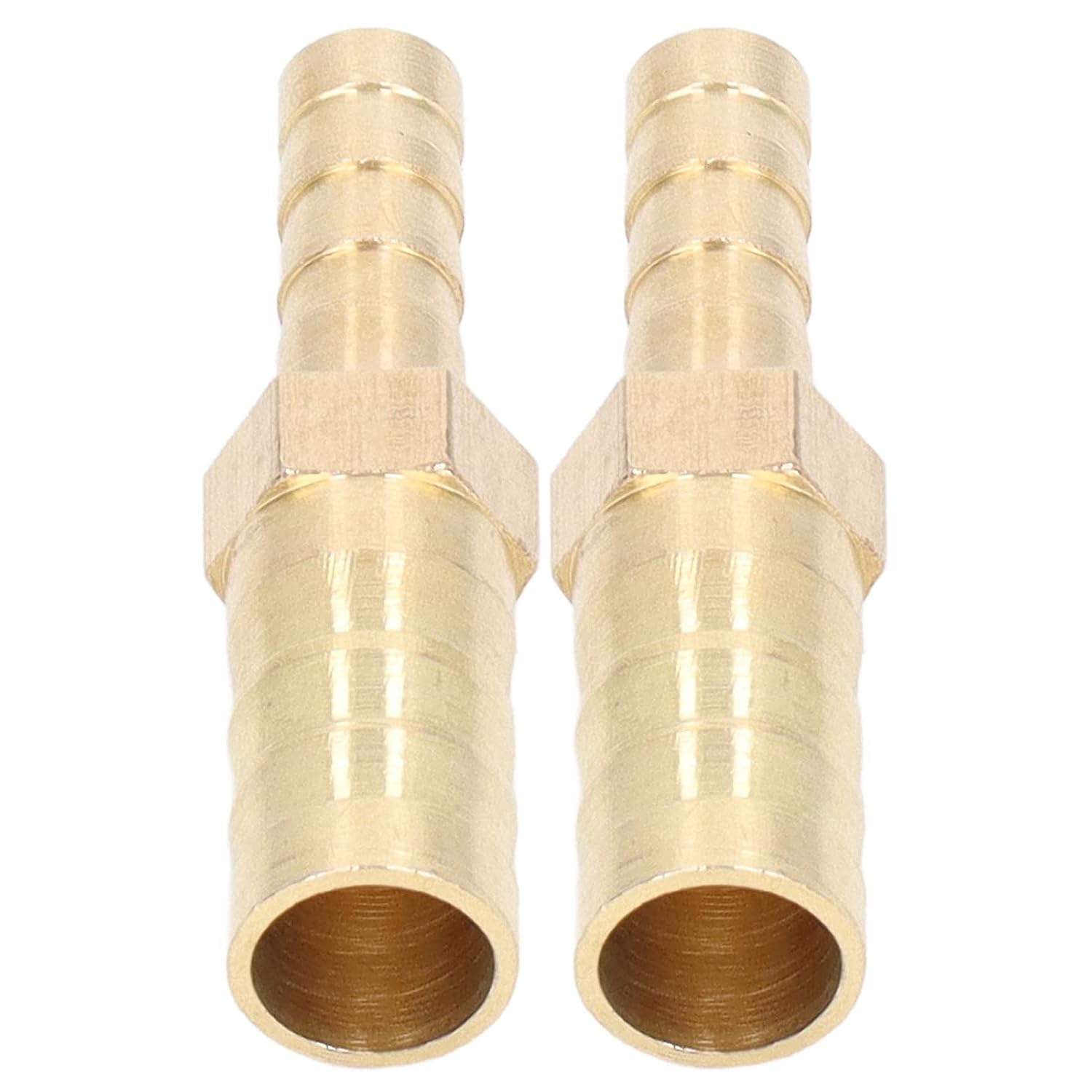 2 Pack Brass Barb Reducer Spline Connector for Hexagonal Reducer Pipe (106) Garden