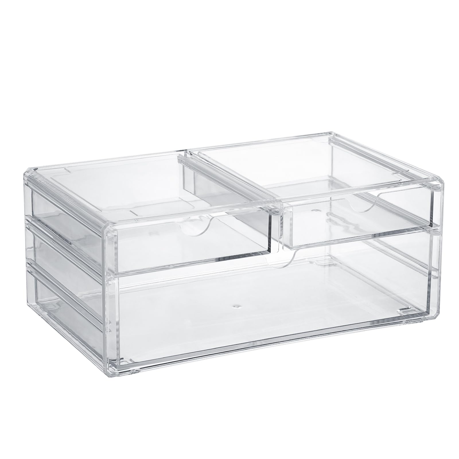 Cajones de almacenamiento de acrílico transparentes y apilables para armarios