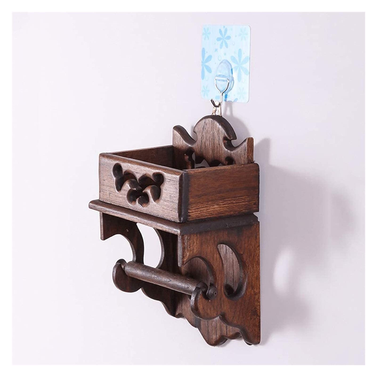 Portarrollos de papel higiénico de madera, soporte de pared para puerta, dispensador de rollos de papel higiénico, accesorios de baño, L