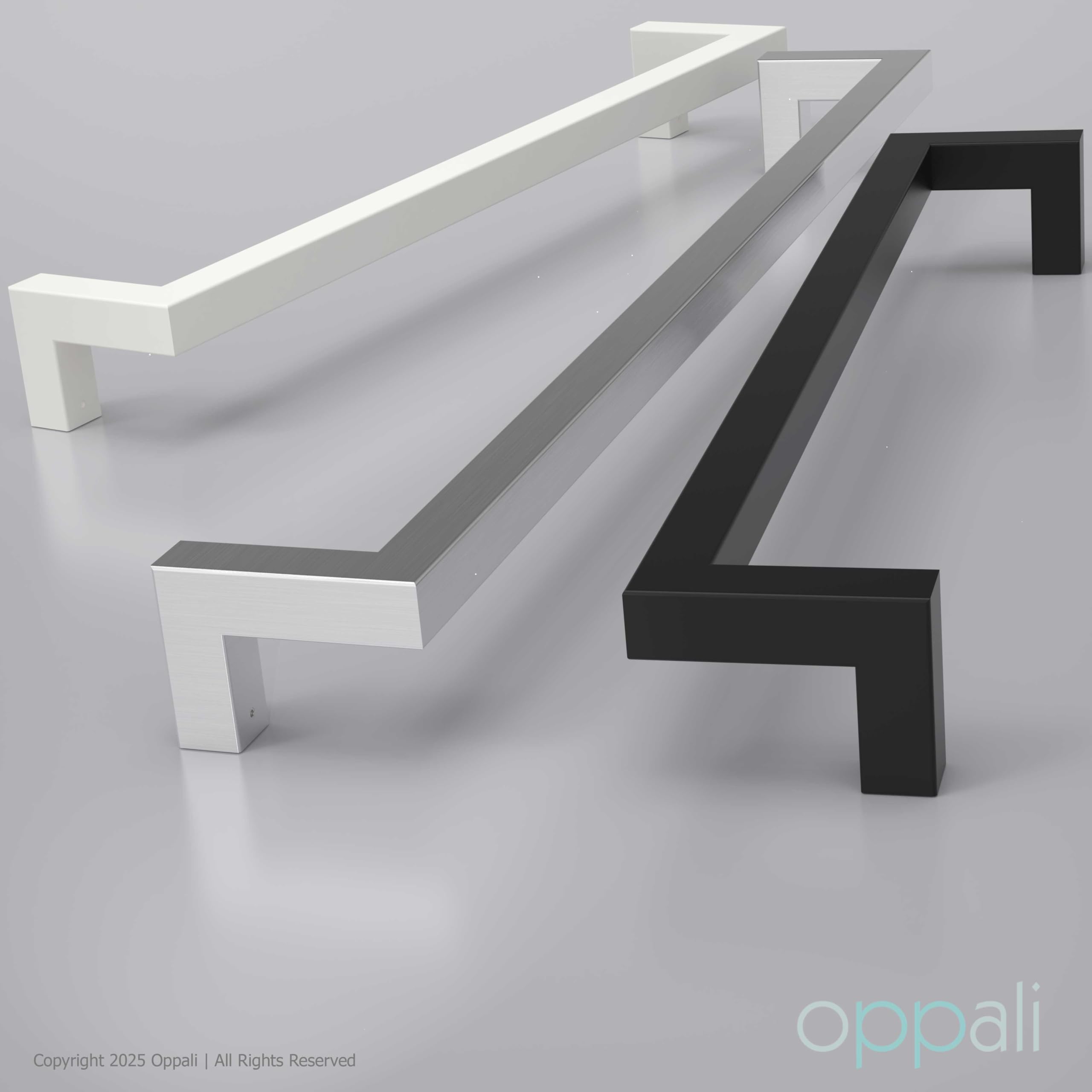 Maniglione per porta d’ingresso in acciaio inox 304 spazzolato Art.526 | Offset Pull Handle | T-Bar quadrato | 100cm Lunghezza totale