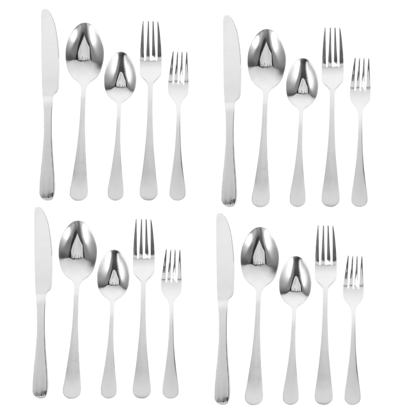 OUNONA 20pièces Couverts Style Moderne Avec Fourchettes Cuillères Et Couteaux Pour Cuisine Les Restaurants Dîners