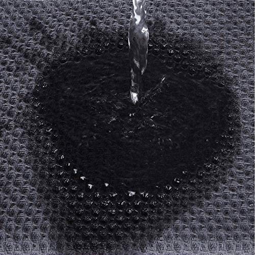 Homaxy 100% Cotton Waffle Weave Kitchen Dish Cloths, Ultra Soft Absorbent Quick Drying Dish Towels, 12x12 Inches, 6-Pack, Dark Grey