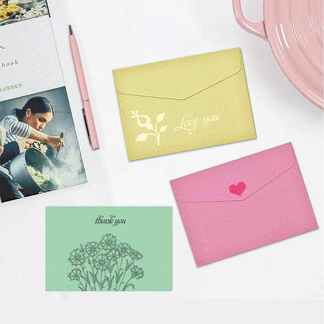 60 Buste Colorate Piccole 105x155mm - 10 Colori Per Lettere, Regali E Biglietti, Non Autoadesive - Foto 4