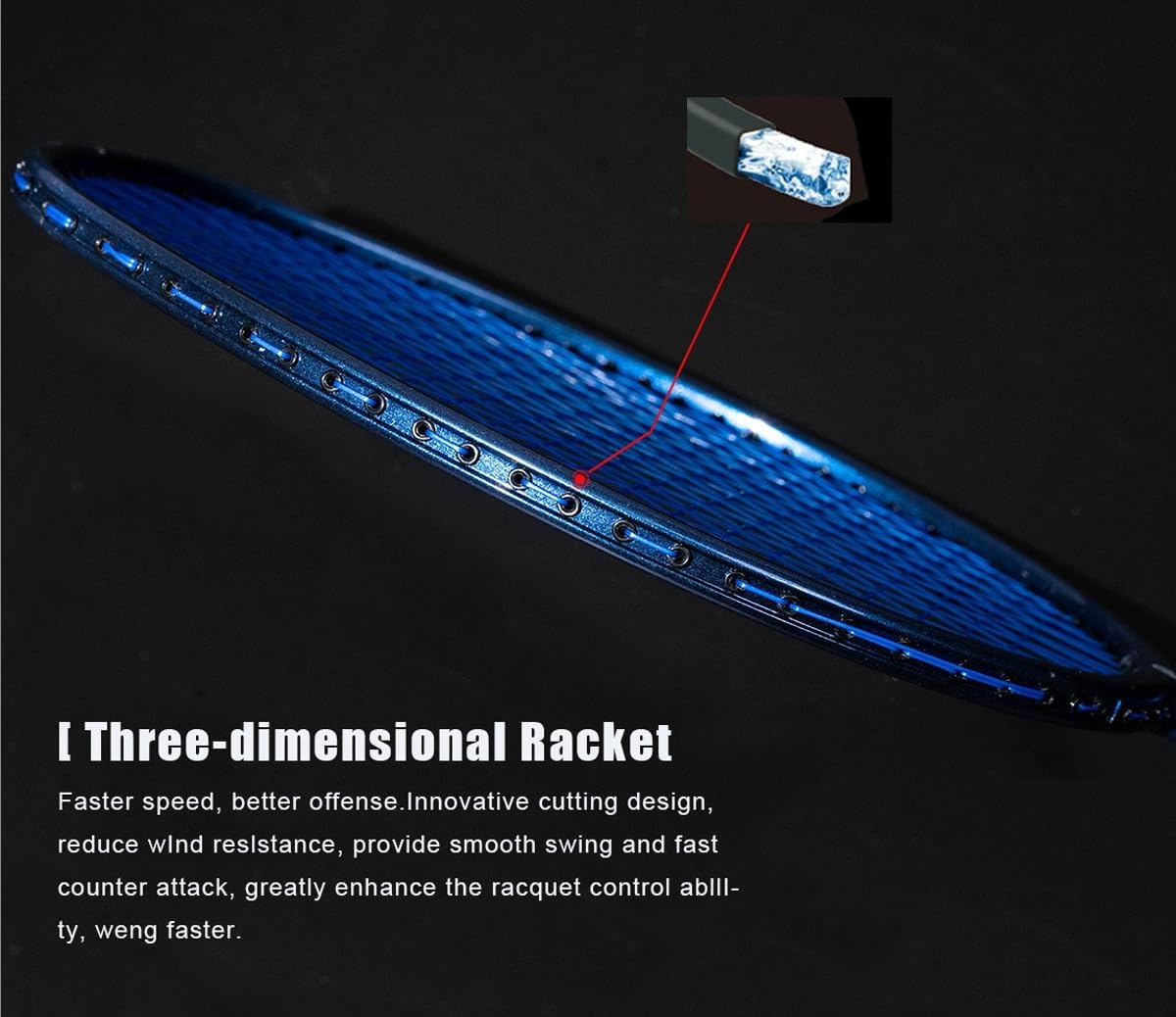 Badminton Set Racchetta da Badminton Professionale Offensiva e difensiva Elastica in Fibra di Carbonio 4U 30 libbre