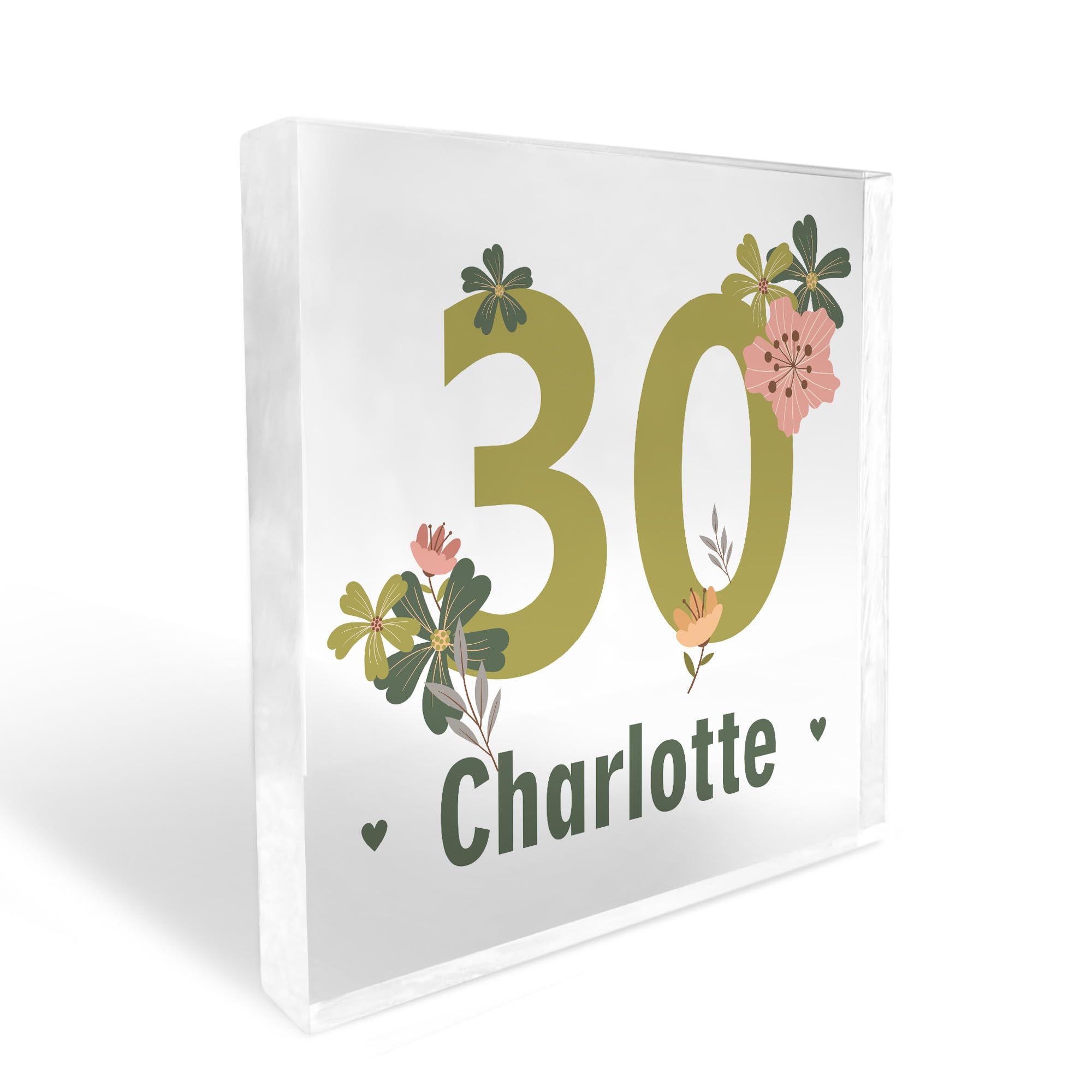 Red Ocean 30th Birthday Gift For Daughter Sister Friend Personalised Acrylic Block Novelty 30th Birthday Gift For Her Women