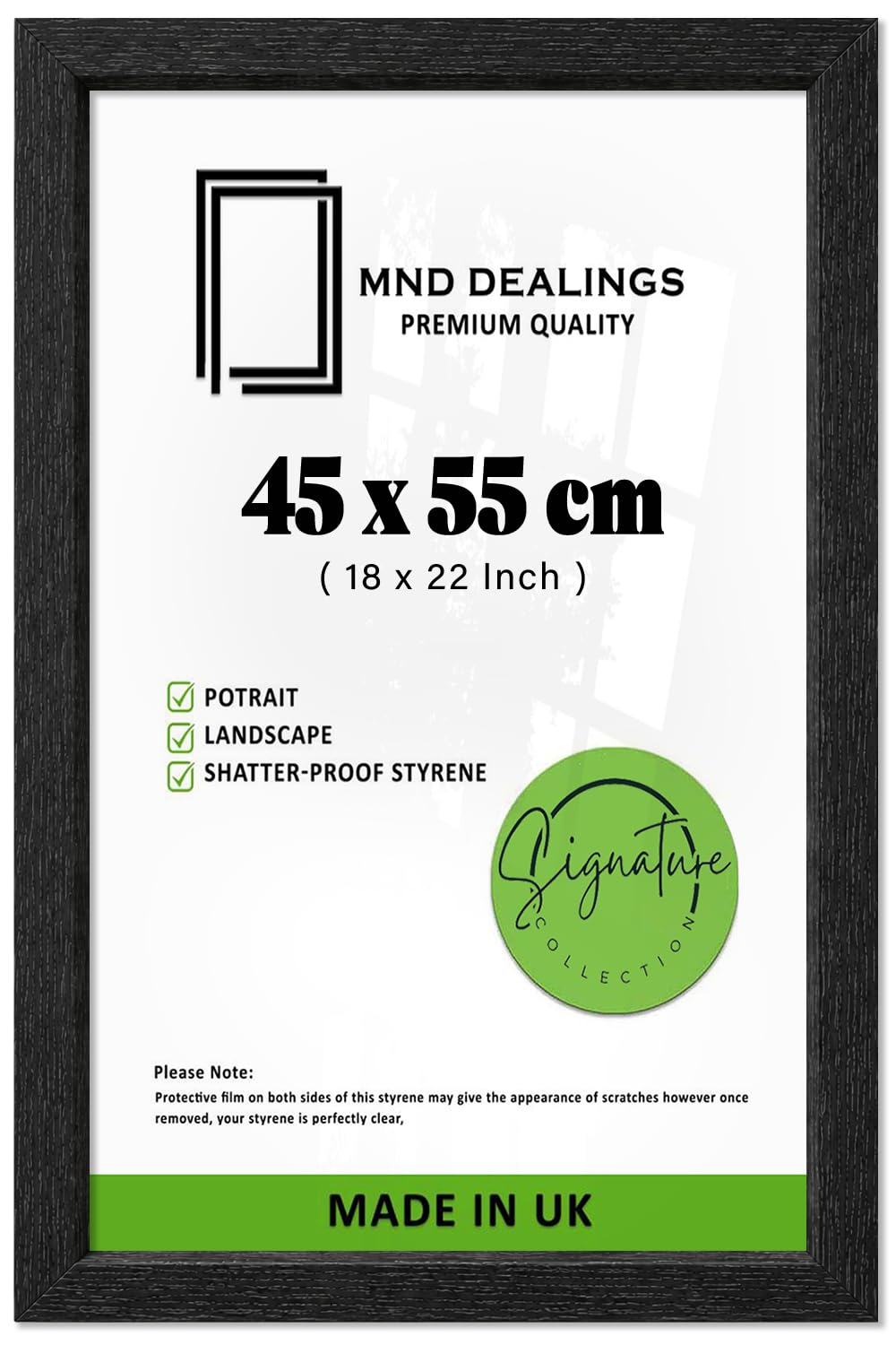 MND Dealings — Personalized Picture Frame Handmade (45 X 55 Cm | 18 X 22 Inch) | Engineered Wood With Hd Crystal Clear Front | Back Board And Sturdy Hanger For Wall Display, Portrait Ready— Black — image 1