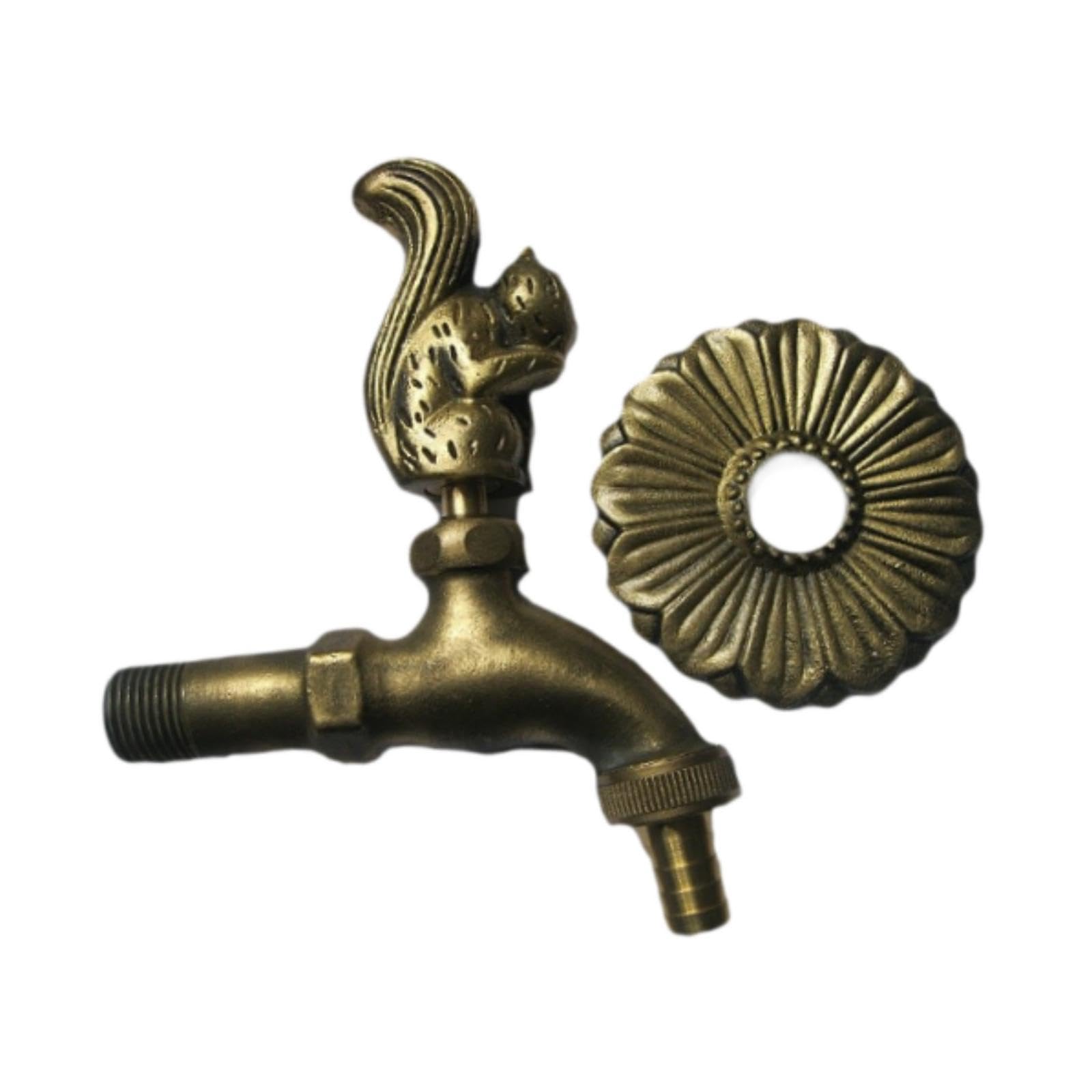 Homyl Rubinetto da Giardino Decorativo per Esterni, Lavanderia, Doccia, Statua di Scoiattolo