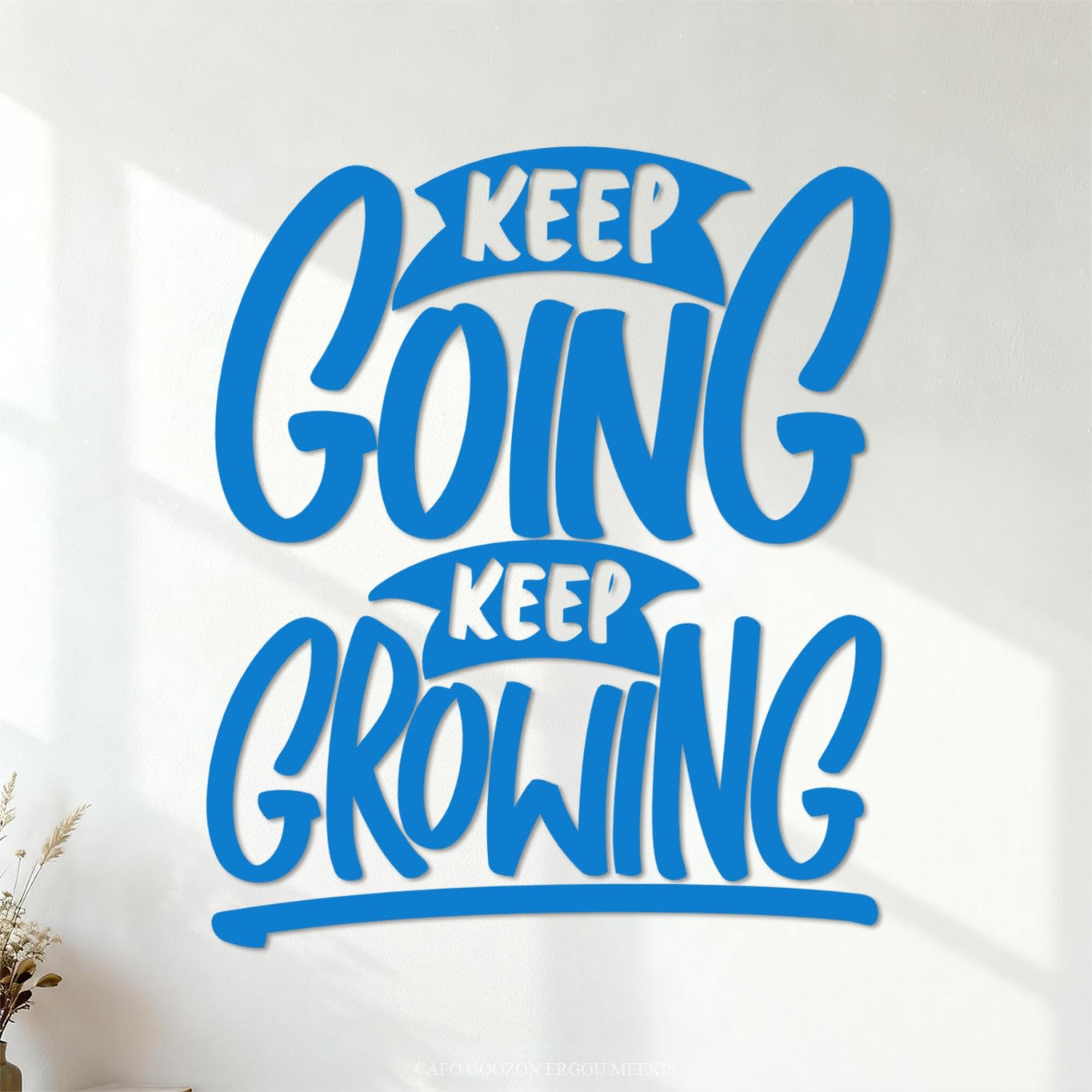 Fine Carving Decals Motivational Typography Quotes 65.6x77cm Glass Stickers Blue โ image 1