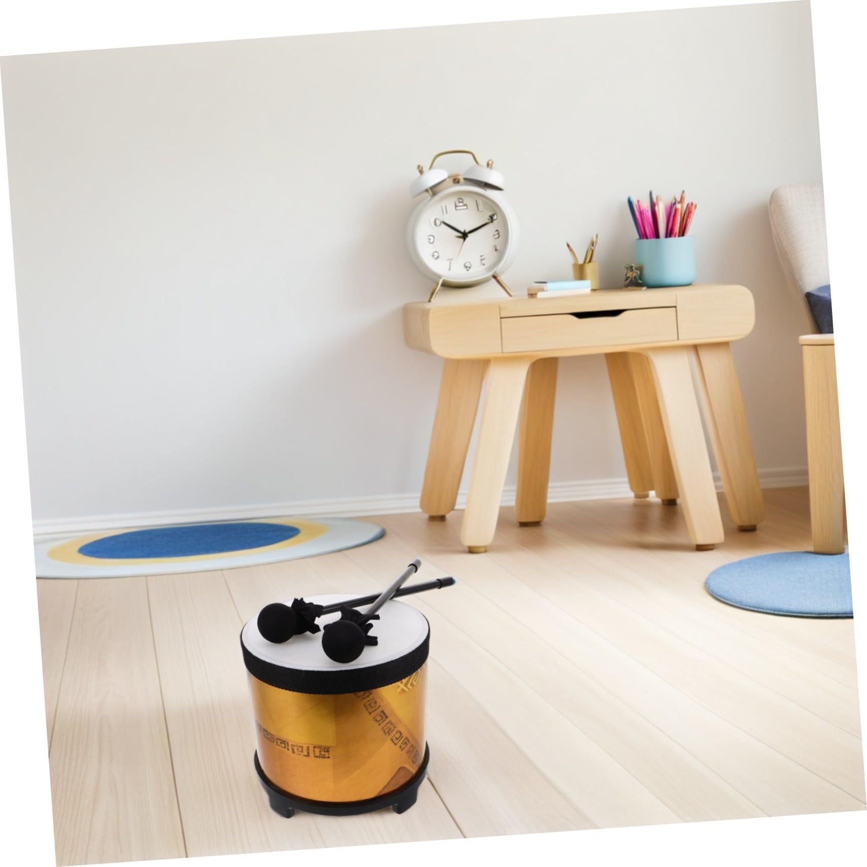ABOOFAN Floor Tom Strumento Orff per Educazione Musicale Prescolare con Bacchette Percussione per Principianti Leggero e Resistente per Apprendimento Musicale Infantile