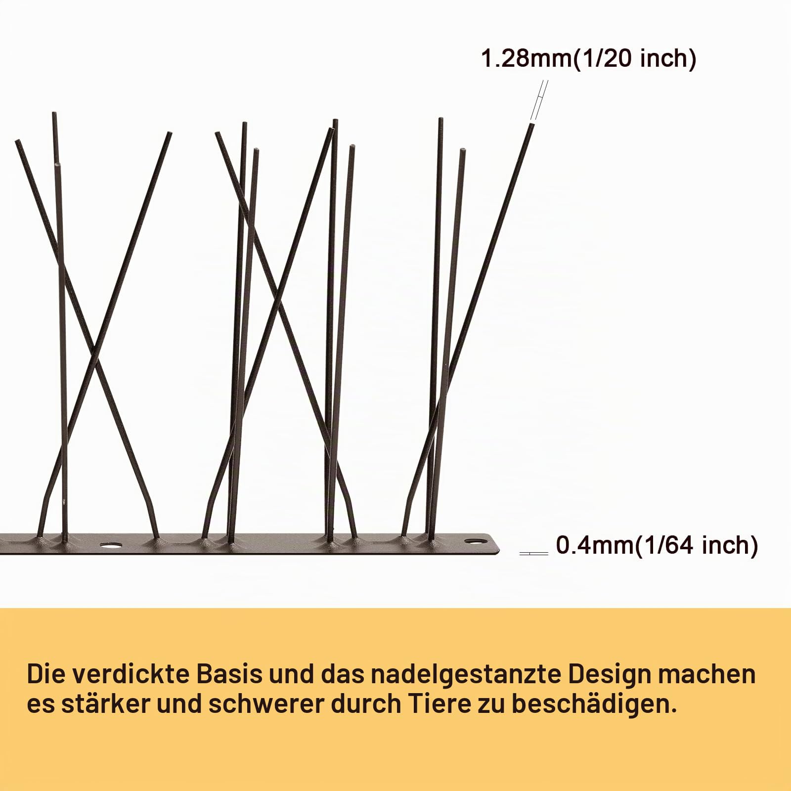 OFFO Vogelabwehr Spikes vormontiert für Dach und Fenster, langlebige Taubenabwehr Spikes für Krähen, Möwen und kleine Vögel, Vogelabwehrspikes Set Abdeckung 5,2m,braun
